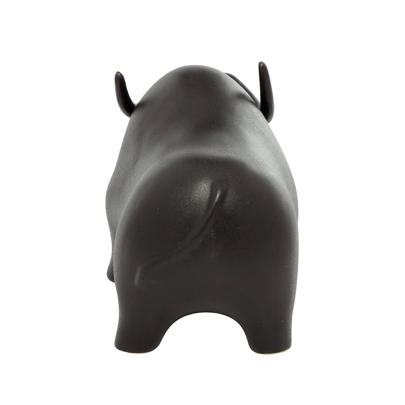 The Novogratz 12" Black Contemporary Bull Sculpture