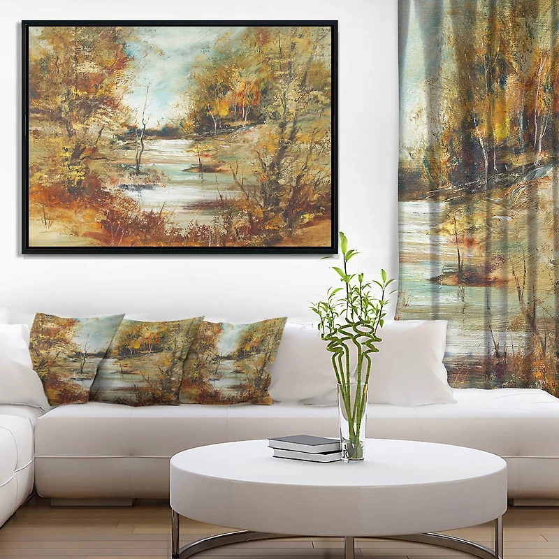 Designart - Brown River in Forest