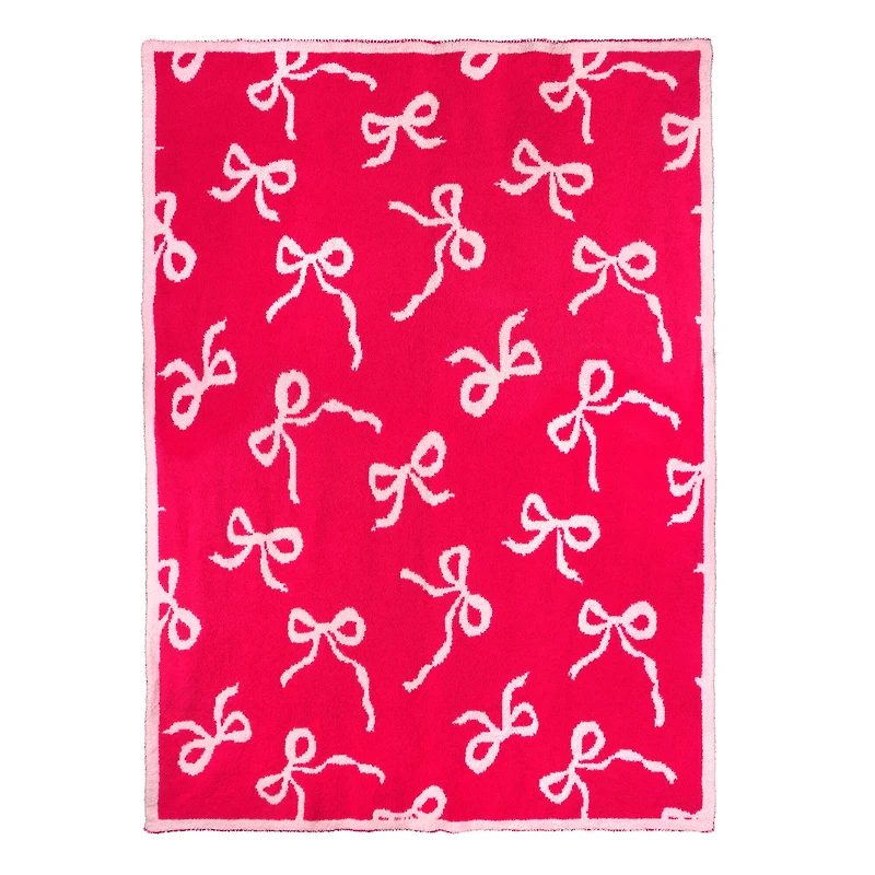 60" Red & Pink Bows Throw Blanket by Ashland®