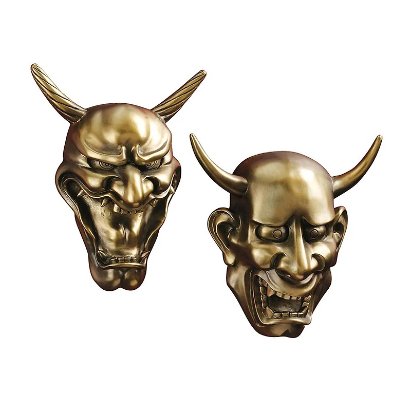Design Toscano Hannya Demon Mask Wall Sculptures Set