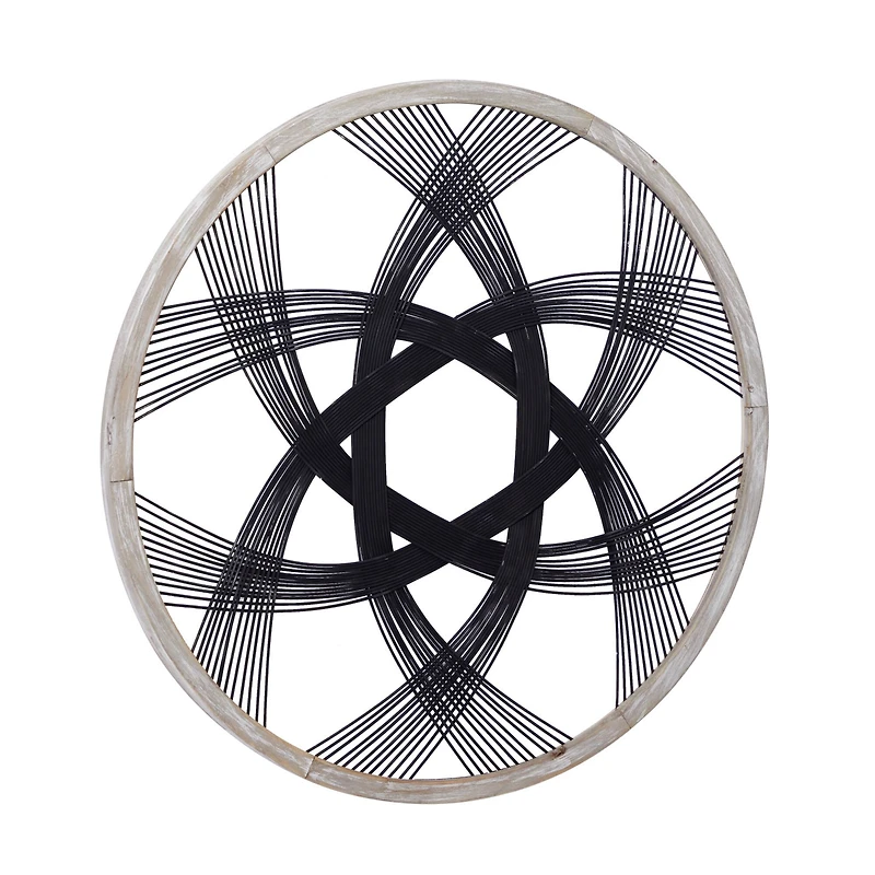 The Novogratz Black Wood Modern Wall Decor, 34" x 34" x 1"