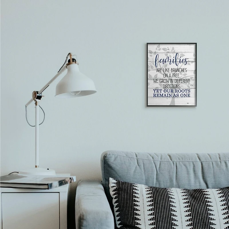Stupell Industries Family Branches and Roots Phrase Tree Growth Inspiration Framed Wall Art