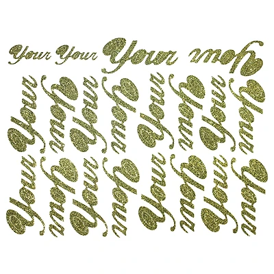 JAM Paper Your Gold Script Floral Adhesive