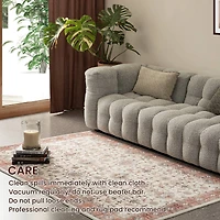 Glitzhome® Ivory & Red Oriental Area Rug