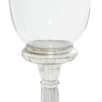 22" Silver Glass Traditional Candle Holder
