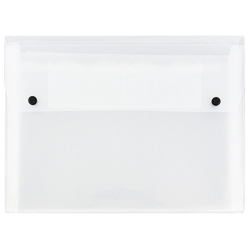 JAM Paper 9" x 13" Clear Plastic Accordion Folder