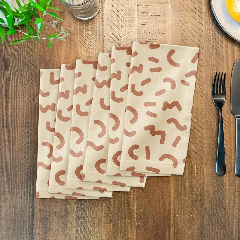Funky Squiggles 10" x 10" Cotton Twill Napkin