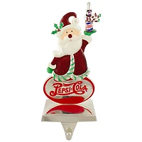 9.75" Silver Pepsi-Cola Santa Claus Christmas Stocking Holder