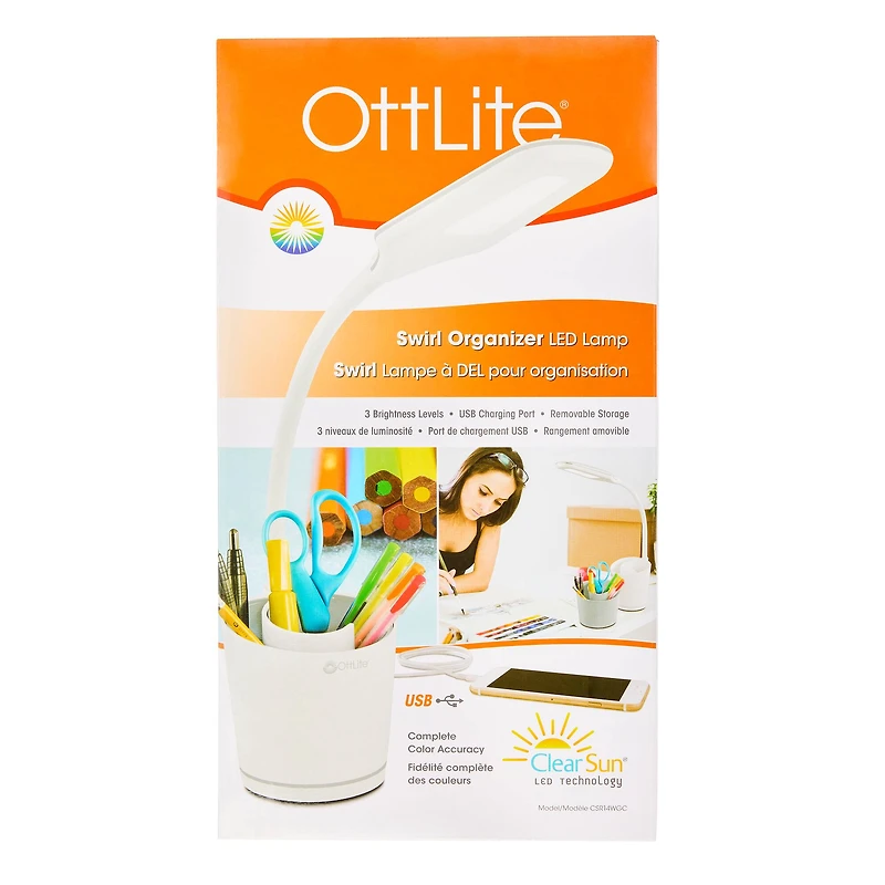 Ottlite LED Lamp Swirl Organizer