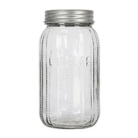 Hello Honey Coffee Embossed Glass Jar with Metal Lid