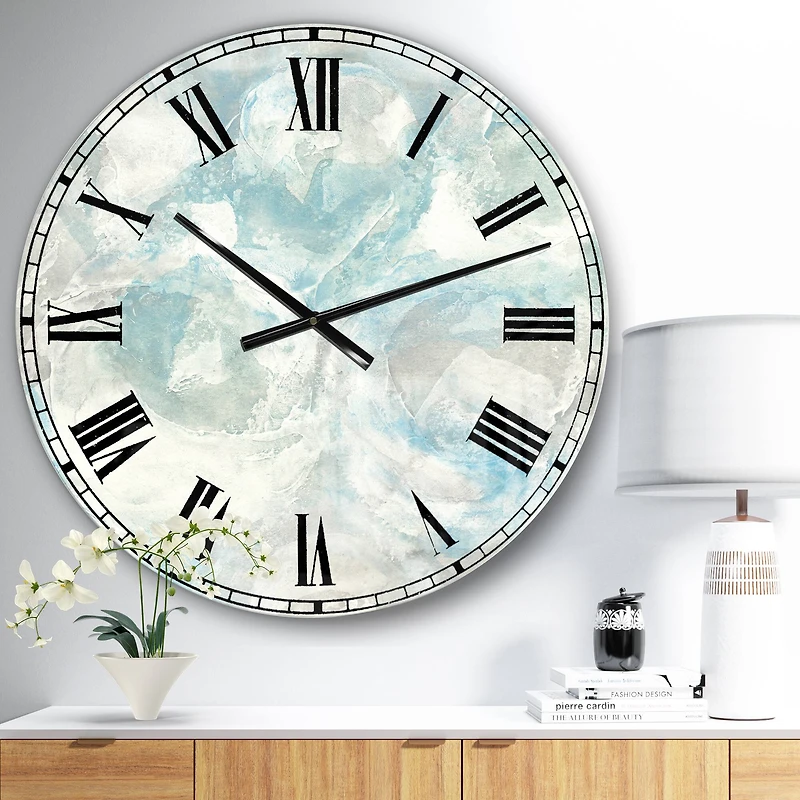 Designart Pale Blue Shade III Wall Clock