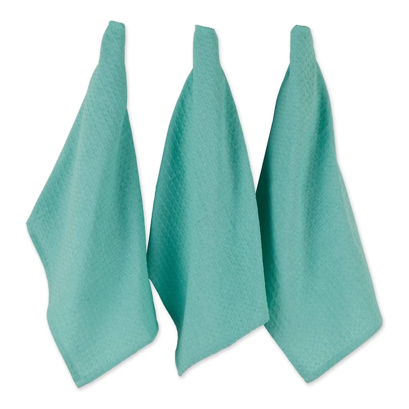 DII® Aqua Recycled Cotton Waffle Dish Towels, 6ct.