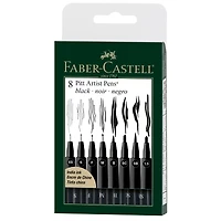 Faber-Castell® PITT® 8 Piece Black Artist Pen Set