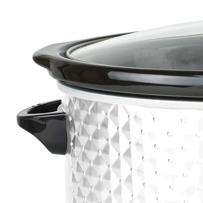 Brentwood Pearl White 7qt. Quilted-Pattern Slow Cooker