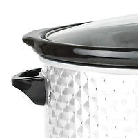 Brentwood Pearl White 7qt. Quilted-Pattern Slow Cooker