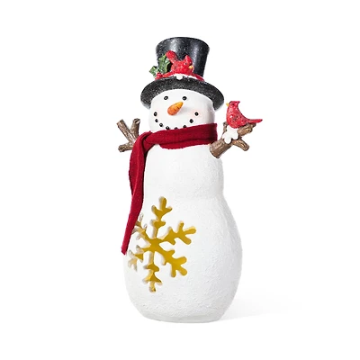 Glitzhome® 15" Christmas Lighted Resin Snowman Table Decor