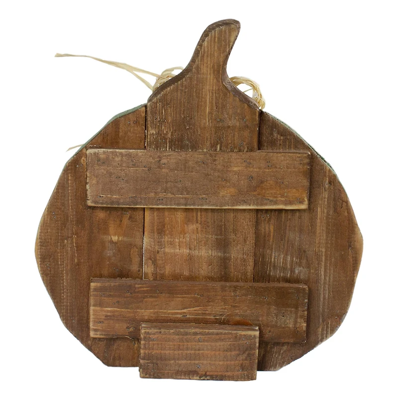 12" Green Distressed Fall Pumpkin Decoration