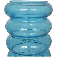 Blue Bubble Glass Vase Set