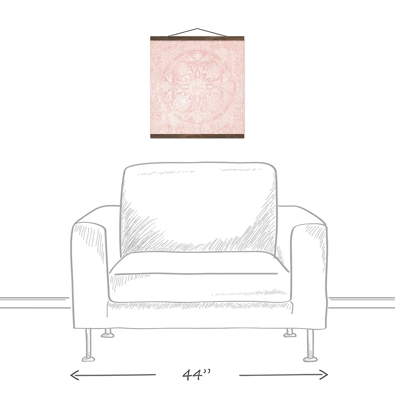 Distressed Blush Element Teak Hanging Canvas