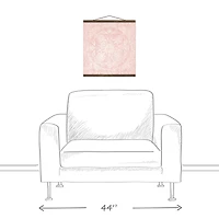 Distressed Blush Element Teak Hanging Canvas