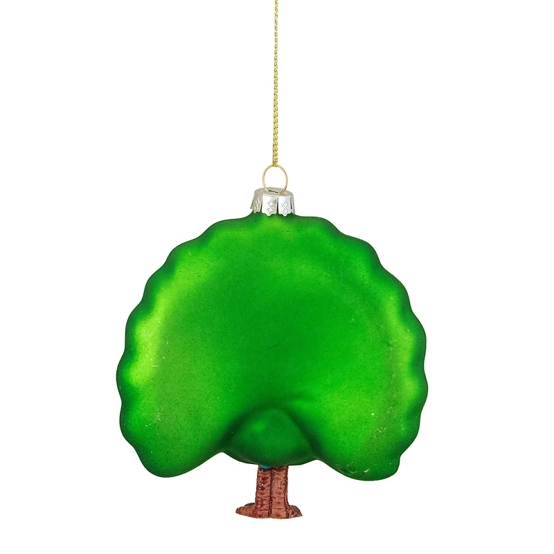 Green & Blue Peacock Glass Ornament