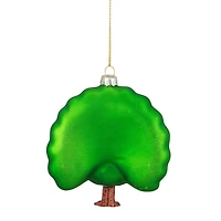 Green & Blue Peacock Glass Ornament