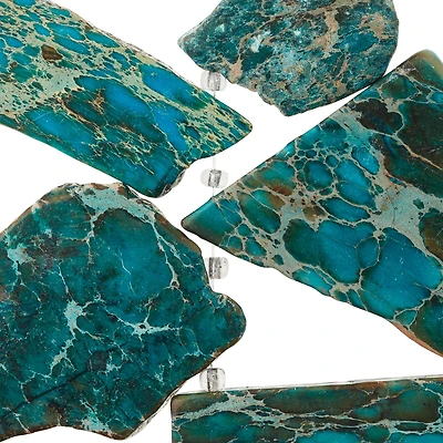 12 Pack:  Blue Imperial Jasper Nugget Beads by Bead Landing™