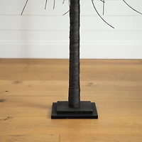 6ft. Orange & Purple LED Pre-Lit Halloween Black Willow Artificial Fall Tree