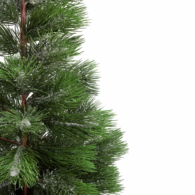 3ft. Unlit Snowy Pine Artificial Christmas Tree in Wooden Pot