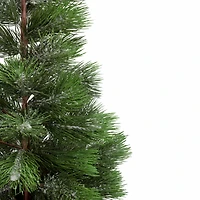 3ft. Unlit Snowy Pine Artificial Christmas Tree in Wooden Pot