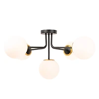 Hello Honey® 27.5" Sputnik Semi-Flush Mount Opal Glass Ceiling Light