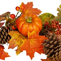 24" Pumpkins, Pinecones & Berries Fall Harvest Wreath