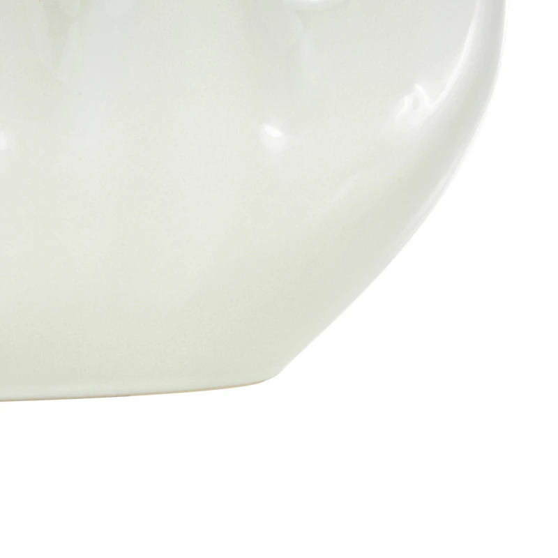 17.75" White Contemporary 6-Opening Ceramic Vase