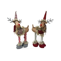 Santa's Workshop 16" Plaid Moose Set