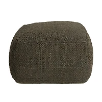 Hello Honey® 26" Olive Green Handwoven Jute & Cotton Pouf Ottoman