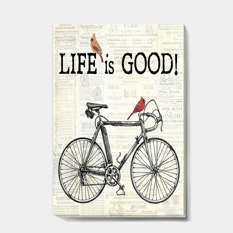Designart - Bicycle With Cardinals C