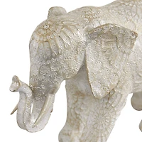 11" White Eclectic Elephant Sculpture