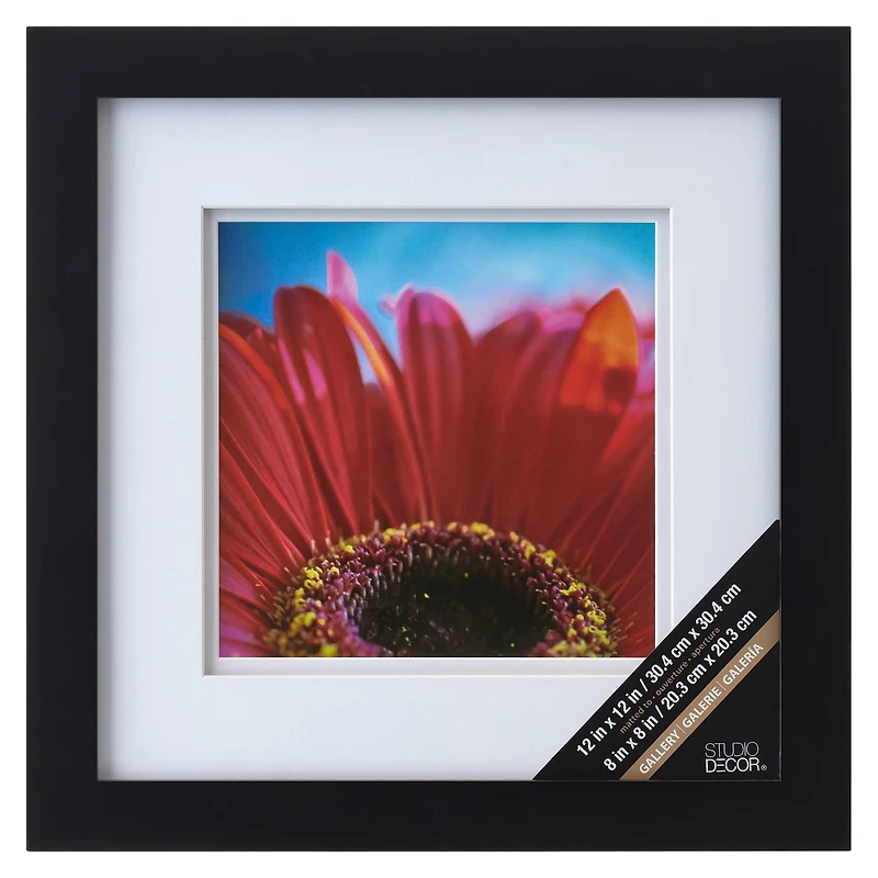 8 Pack: Black  8" x 8' Square Gallery Wall Frame with Double Mat by Studio Décor®