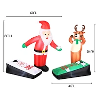 Airflowz Inflatable Santa & Reindeer Playing Cornhole