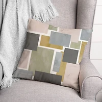 Muted Abstract Squares 18" x 18" Throw Pillow