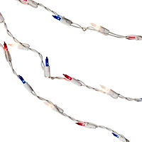 100ct. Red, Blue and Clear 4th of July Mini Swag Lights