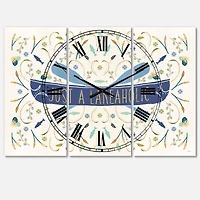 Designart Just A Lakeaholic Lake House 3 Panel Wall Clock