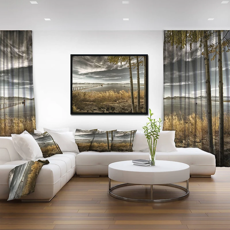 Designart - Pier in Brown Lake