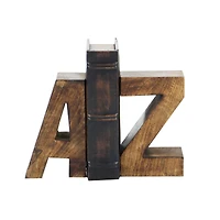 CosmoLiving by 8" Cosmopolitan Contemporary A & Z Dolomite Bookend Set