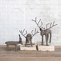 Hello Honey® 9.5" Gray Handmade Wool Felt and Wire Reindeer