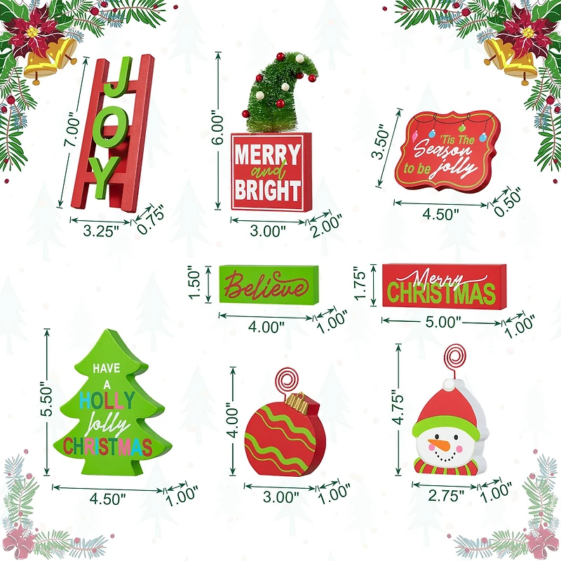 Glitzhome® Christmas Wooden Word Signs & Fabric Santa Set