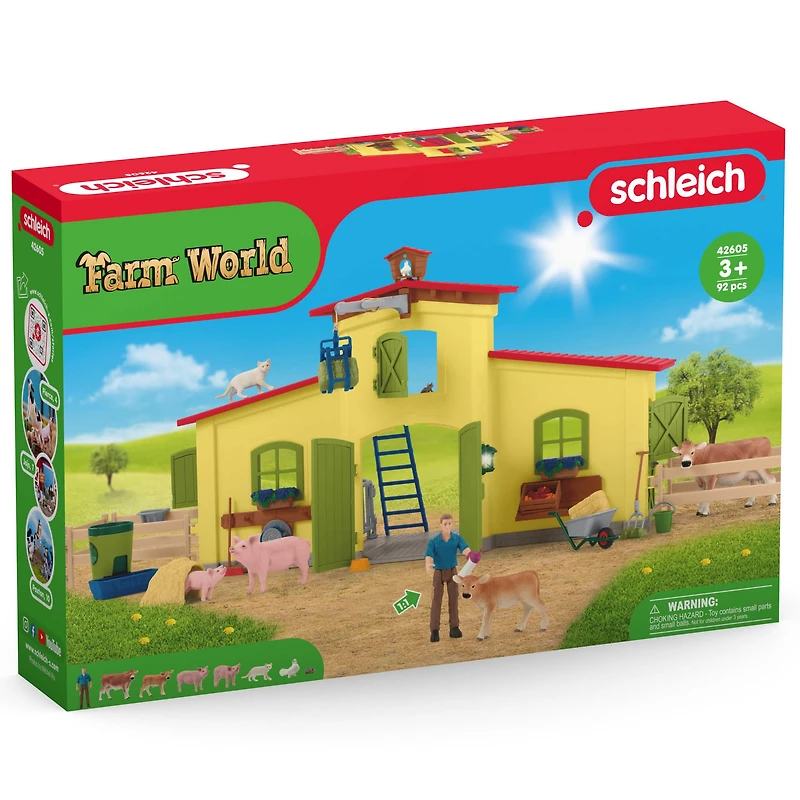 Schleich Farm World Yellow Large Farm Playset