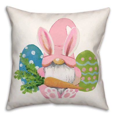 Easter Bunny Gnome 18" x 18" Throw Pillow