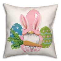 Easter Bunny Gnome 18" x 18" Throw Pillow