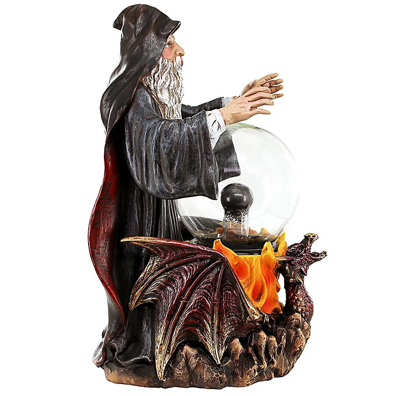 Design Toscano 11" Wizard's Crystal Ball Illuminated Gothic Statue